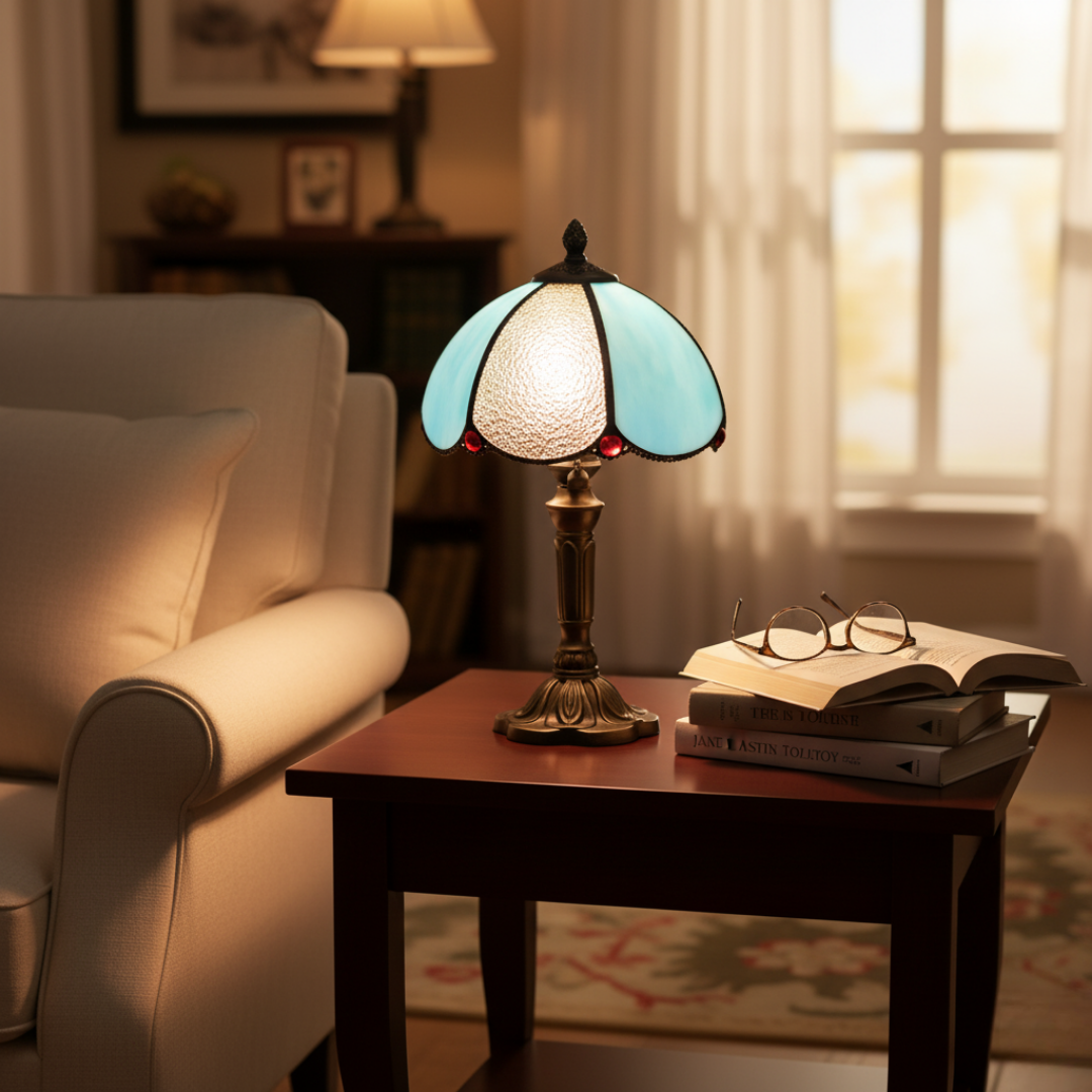 AZURIA | LUXURY BLUE GLASS LAMP