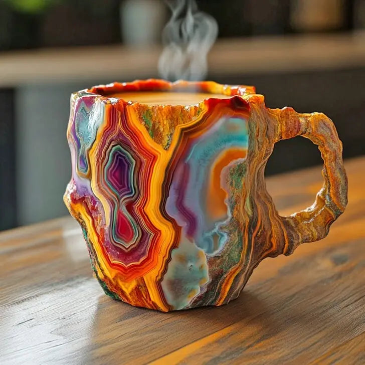 Crystal-Infused Mineral Coffee Mugs